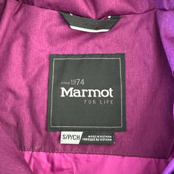 MARMOT Varma purple down filled winter coat size small - Picture 5 of 13